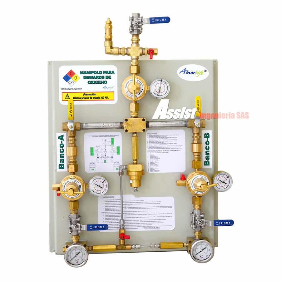 Unidad de regulación para oxígeno  liquido Amerlife